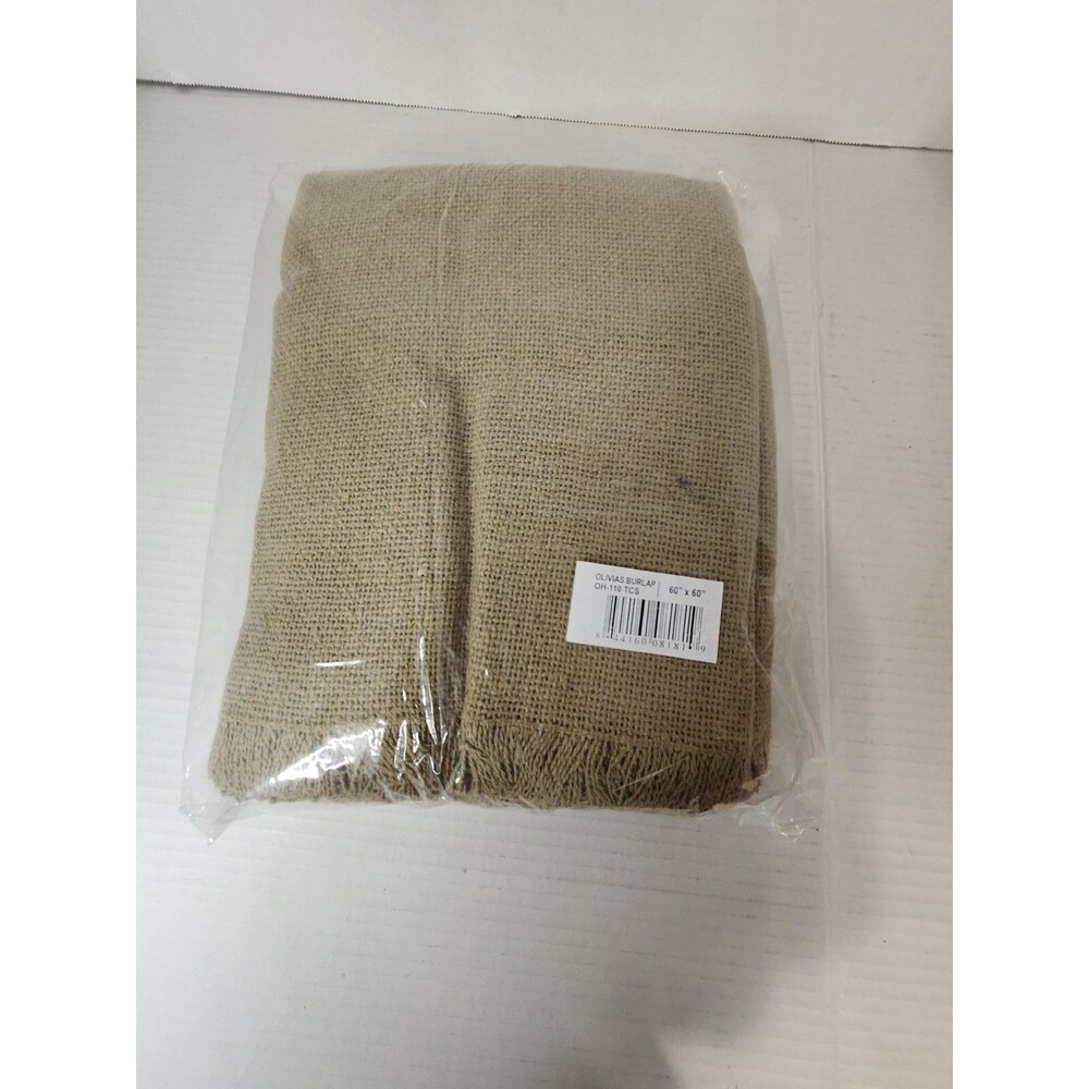 Olivia's Heartland 60"×60" Burlap With Fringe